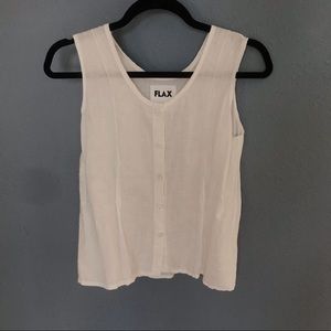 Flax linen sleeveless blouse size petite.